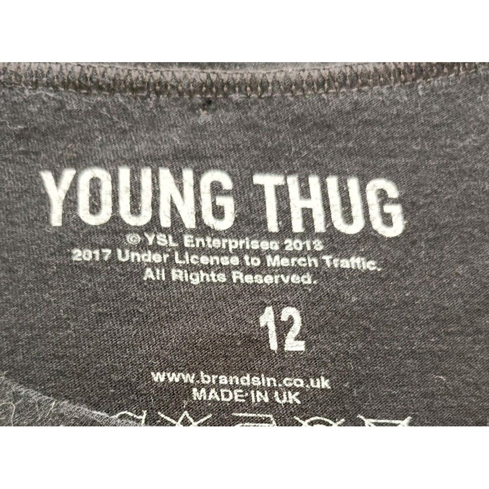 Young Thug Men's XL Black Graphic Print T-Shirt Logo Crew Neck Short Sleeve - Picture 3 of 6